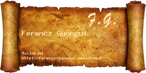 Ferencz Gyöngyi névjegykártya