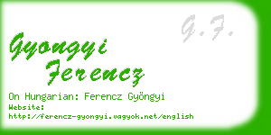 gyongyi ferencz business card