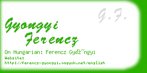 gyongyi ferencz business card